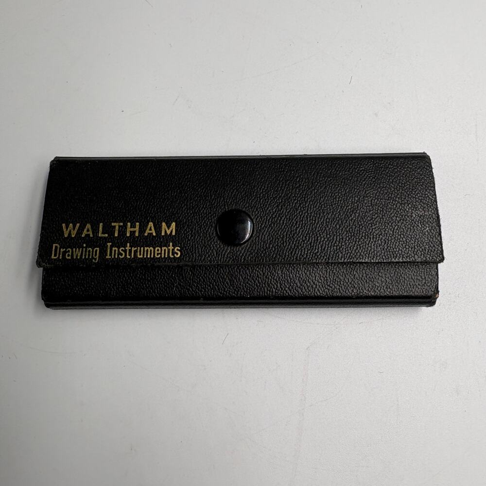 Vintage Waltham Drawing Instruments Drafting Set Compass Germany Case